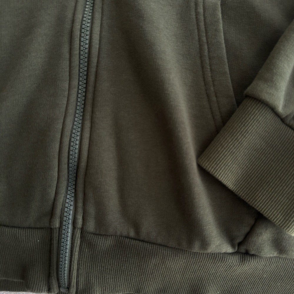 Puma Men's Zip-Up Hoodie in Olive with Black and Gray Accents - Picture 5 of 6